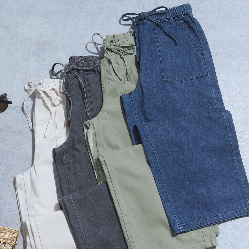コットン100％さらっと快適ワイドが登場！ルーズに見えない楽ちんパンツをスタッフが試着