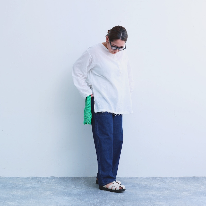 コットン100％さらっと快適ワイドが登場！ルーズに見えない楽ちんパンツをスタッフが試着