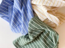毎日の暮らしが明るく楽しくなる、bon moment「コットン100％ 高密度 ストライプタオル」