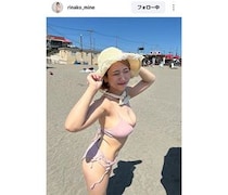 峰りなこ、豊満ボディ炸裂！こぼれそうな美バスト披露
