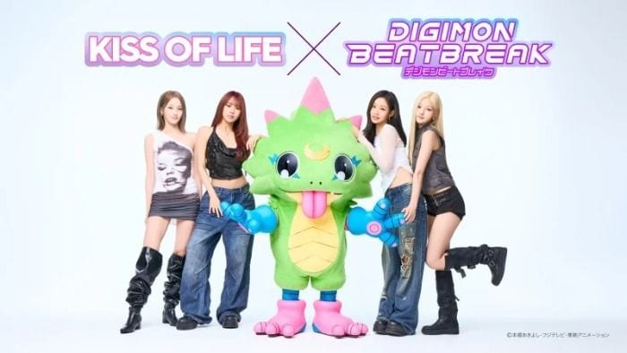 KISS OF LIFE、アニメ「DIGIMON BEATBREAK」ED映像公開!ゲッコーモンとの集合ショットも披露