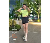 島袋明希子、ランニングスタイルで全身ショット！ファン「ナイトランでナイスラン」