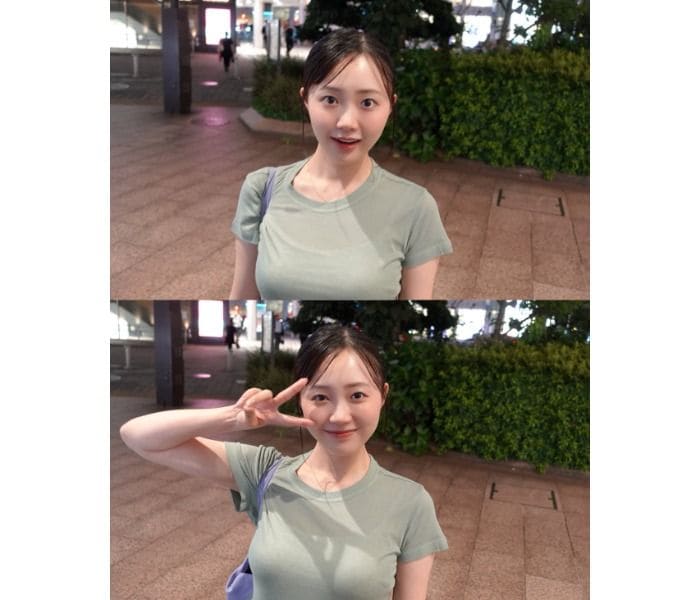 駒井優空、くすみグリーンのTシャツにラベンダーのショルダーバッグを合わせたカラーコーデ披露