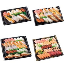 お盆の持ち帰り寿司、本鮪中とろやうなぎ入り限定セット　魚べい・元気寿司などで販売