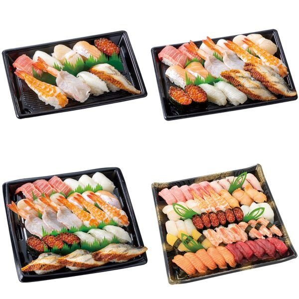 お盆の持ち帰り寿司、本鮪中とろやうなぎ入り限定セット 魚べい・元気寿司などで販売