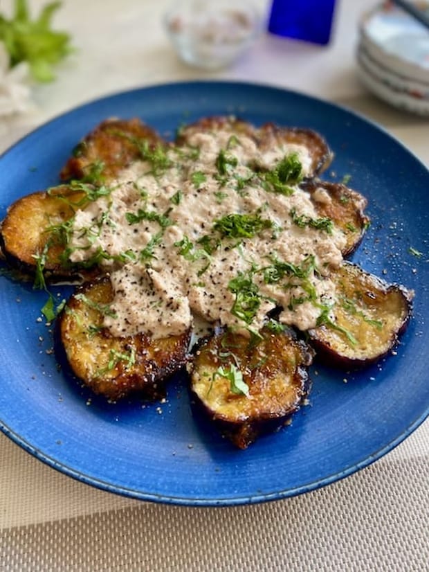 米なすのポン酢ソテーツナマヨ添え