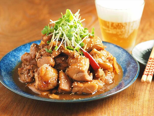 フライパン一つで鶏もも肉1㎏のポン酢煮