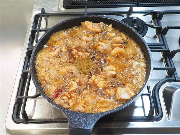 フライパン一つで鶏もも肉1㎏のポン酢煮