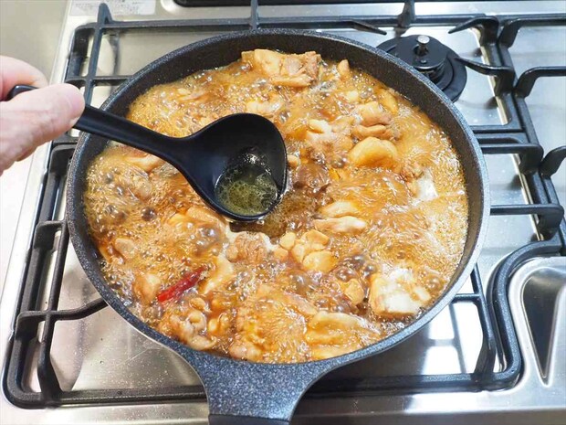 フライパン一つで鶏もも肉1㎏のポン酢煮