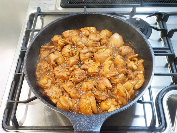 フライパン一つで鶏もも肉1㎏のポン酢煮