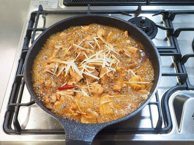 フライパン一つで鶏もも肉1㎏のポン酢煮