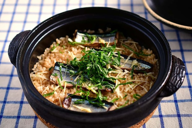 さんまのオイル煮を使った炊き込みご飯