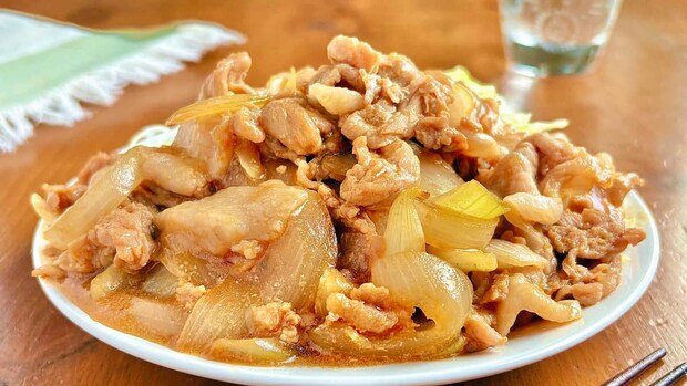 豚こまの生姜焼き風