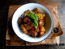 簡単！香ばしくてやみつき「鶏肉とさつまいもの甘辛バター醤油」レシピ