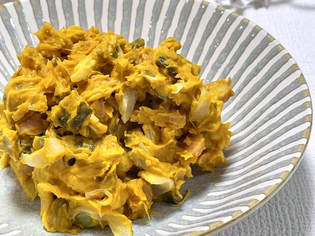 「かぼちゃのハニーマヨサラダ」レシピ