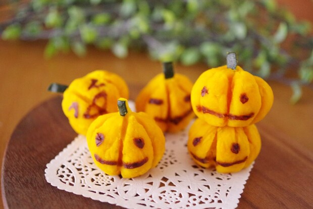 「かぼちゃの小さなジャックオランタン」レシピ