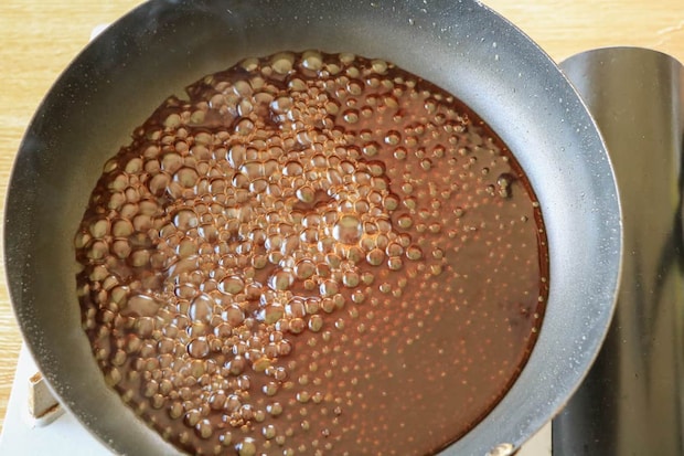 豚こま団子と長芋の黒酢あん