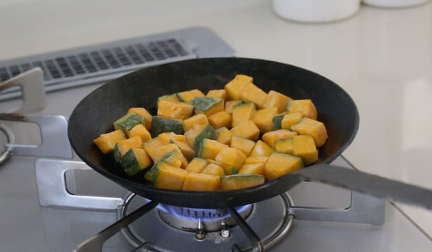 かぼちゃのそぼろ炒めレシピ2