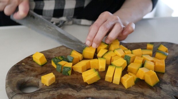 かぼちゃのそぼろ炒めレシピ１