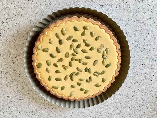 「パンプキンチーズケーキのクッキータルト」レシピ