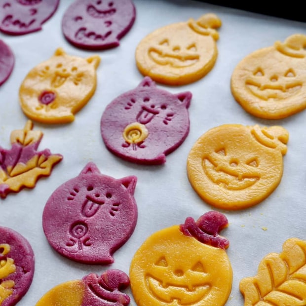 かぼちゃと紫いもの米粉クッキー