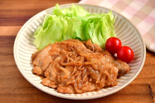 りんごピューレを使った生姜焼き