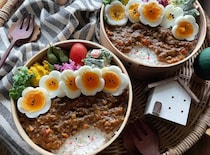 「あら、かわいい！」竹串で簡単♪お弁当映えする“お花のゆで卵”