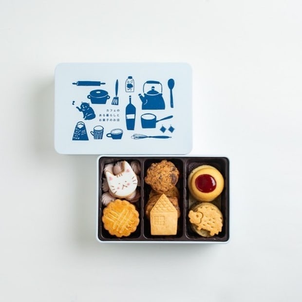 ハリネズミとネコのクッキー缶／カフェのある暮らしとお菓子のお店