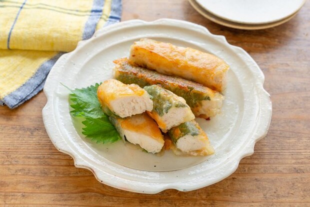 ささみと青じそチーズの生春巻き焼き