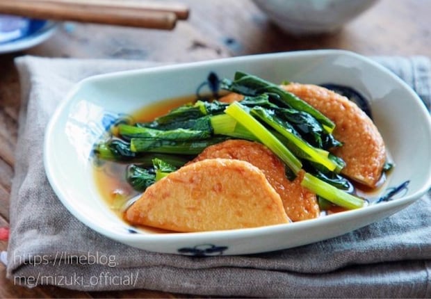 さつま揚げと小松菜のさっと煮