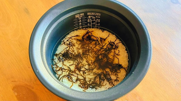 塩昆布かぼちゃ炊き込みご飯