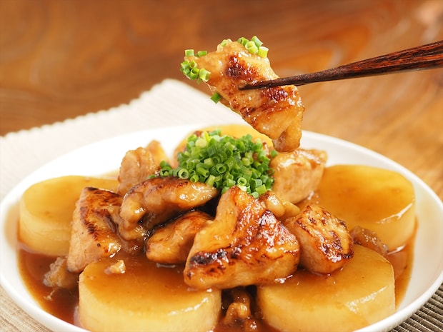鶏むね肉と大根のはちみつポン酢煮
