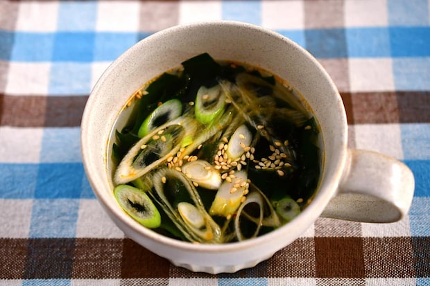 ピリ辛ねぎを使ったスープ