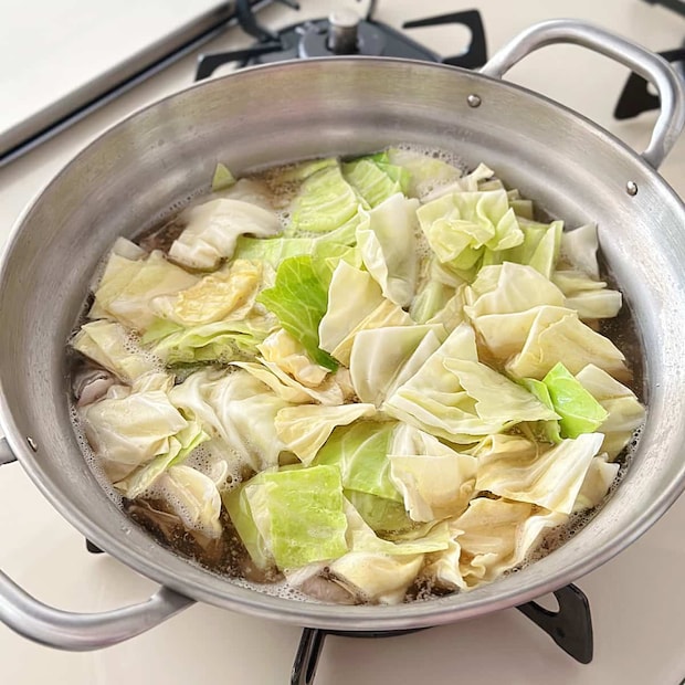 豚バラキャベツのうま塩工程2