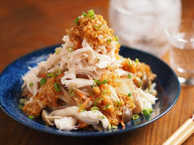 筋肉料理人さん ささみともやしのピリ辛和え