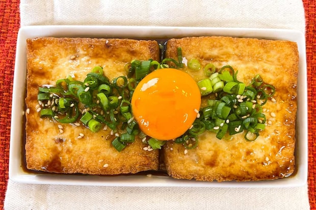 厚揚げでてりたまチーズサンド