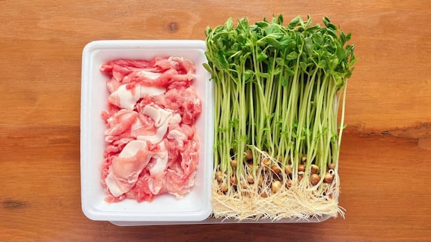 豚こま豆苗しっとり炒め風