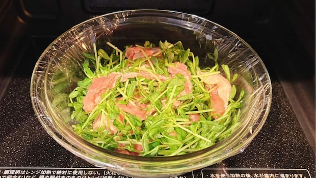 豚こま豆苗しっとり炒め風