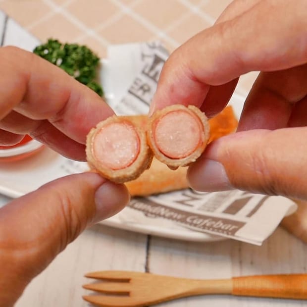 赤ウインナーのパリパリぎょうざ03