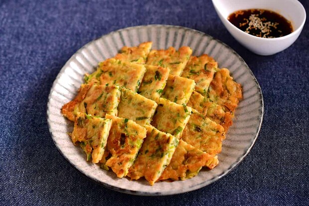 冷凍した長ねぎの青い部分を使ったチヂミ