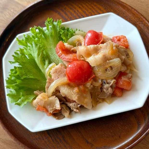 トマトバターの洋風しょうが焼き　まいのおやつ