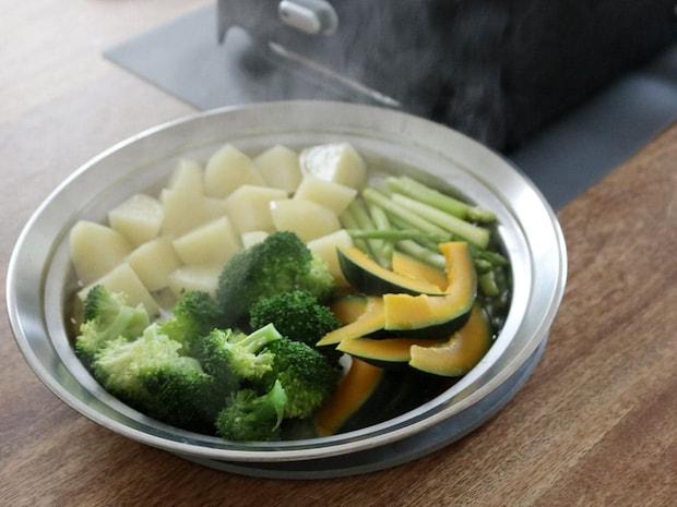 見える蓋付 お手入れしやすいステンレス 蒸し器 フライパン用24~26cm【送料無料】