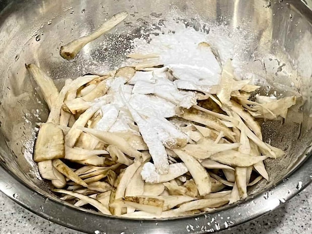 ごぼうのあおさ塩唐揚げ焼き