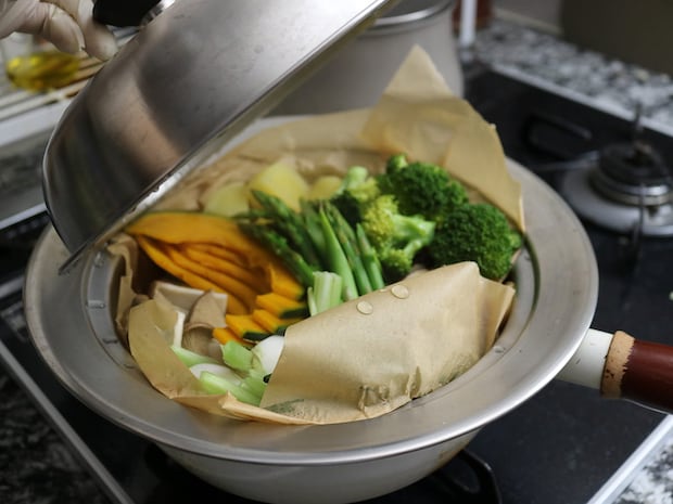 見える蓋付 お手入れしやすいステンレス 蒸し器 お鍋用20~22cm