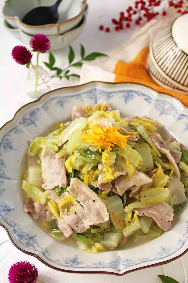 豚バラ白菜の塩バター煮１３