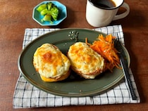 「フランスパンでクロックムッシュ」と、夫のニット帽