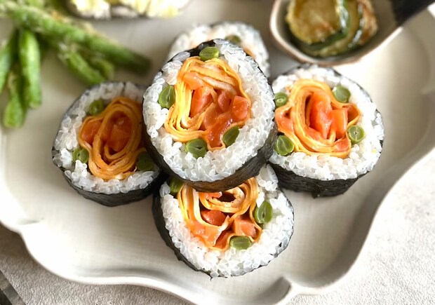 薔薇の巻き寿司