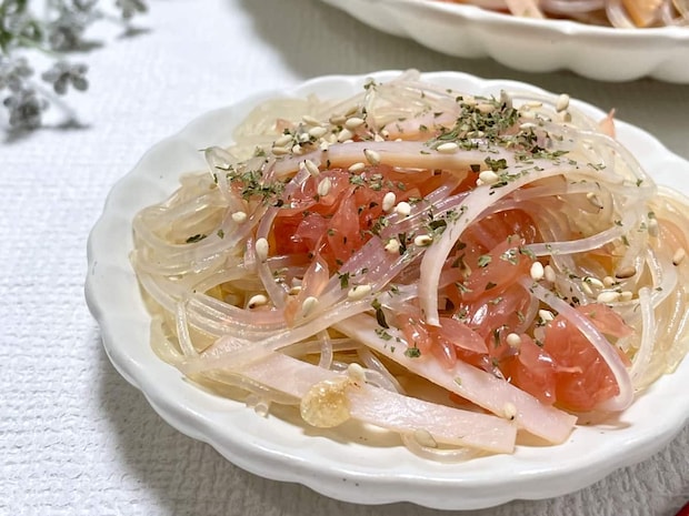 「グレープフルーツの春雨サラダ」レシピ