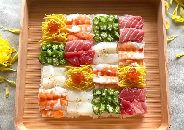 お正月にぴったり！華やか「モザイク押し寿司」の作り方