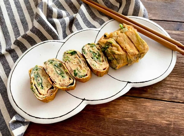 なめたけと三つ葉の卵焼き